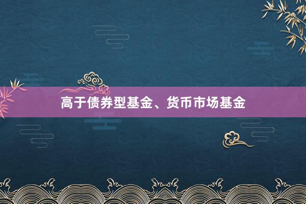   高于债券型基金、货币市场基金