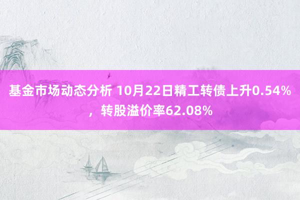 基金市场动态分析 10月22日精工转债上升0.54%，转股溢价率62.08%