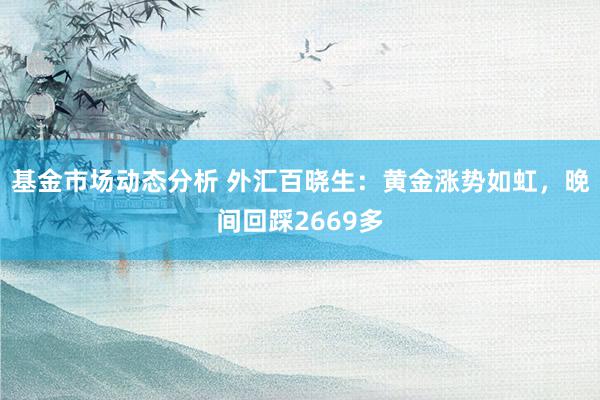   基金市场动态分析 外汇百晓生：黄金涨势如虹，晚间回踩2669多