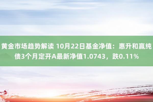   黄金市场趋势解读 10月22日基金净值：惠升和赢纯债3个月定开A最新净值1.0743，跌0.11%