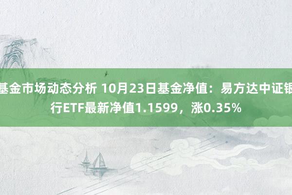   基金市场动态分析 10月23日基金净值：易方达中证银行ETF最新净值1.1599，涨0.35%