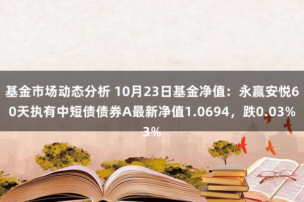   基金市场动态分析 10月23日基金净值：永赢安悦60天执有中短债债券A最新净值1.0694，跌0.03%