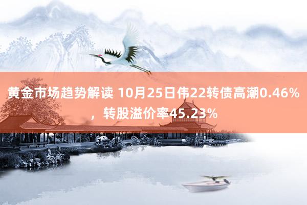 黄金市场趋势解读 10月25日伟22转债高潮0.46%，转股