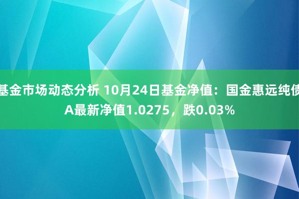 基金市场动态分析 10月24日基金净值：国金惠远纯债A最新净