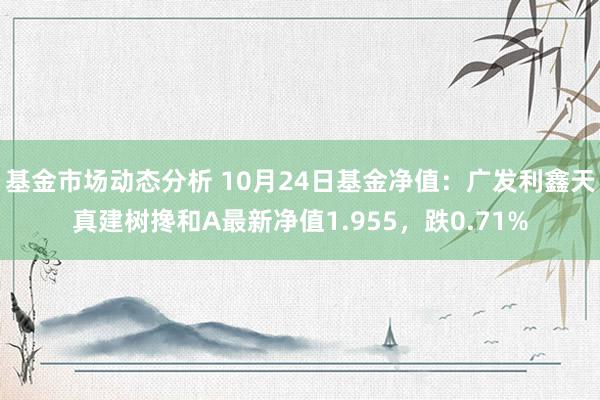   基金市场动态分析 10月24日基金净值：广发利鑫天真建树搀和A最新净值1.955，跌0.71%