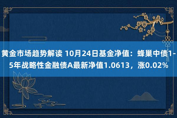   黄金市场趋势解读 10月24日基金净值：蜂巢中债1-5年战略性金融债A最新净值1.0613，涨0.02%