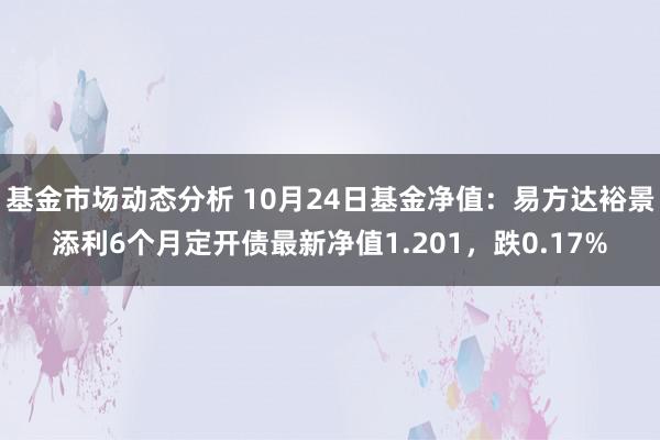   基金市场动态分析 10月24日基金净值：易方达裕景添利6个月定开债最新净值1.201，跌0.17%