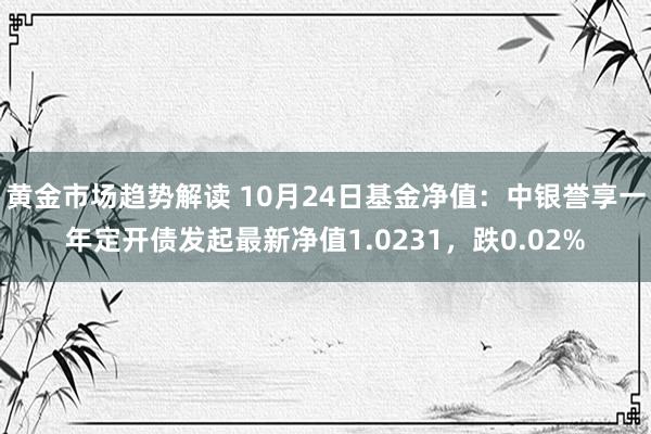 黄金市场趋势解读 10月24日基金净值：中银誉享一年定开债发起最新净值1.0231，跌0.02%