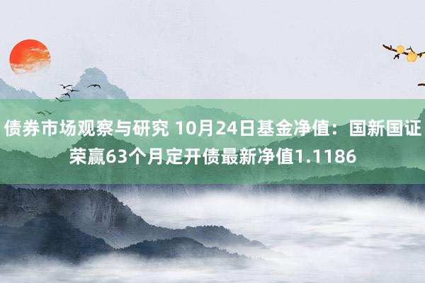   债券市场观察与研究 10月24日基金净值：国新国证荣赢63个月定开债最新净值1.1186