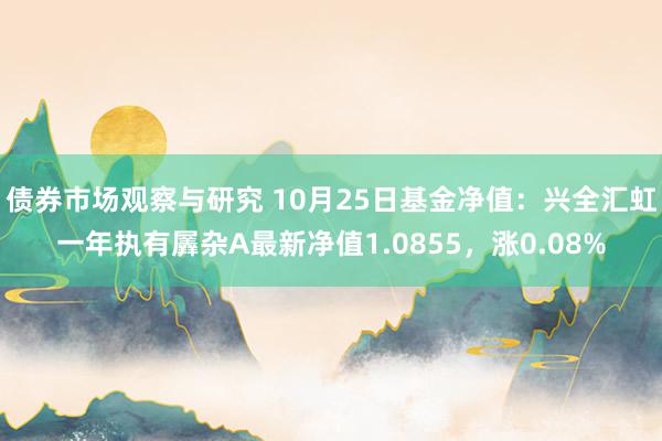   债券市场观察与研究 10月25日基金净值：兴全汇虹一年执有羼杂A最新净值1.0855，涨0.08%