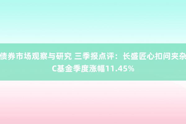 债券市场观察与研究 三季报点评：长盛匠心扣问夹杂C基金季度涨