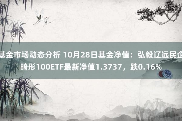   基金市场动态分析 10月28日基金净值：弘毅辽远民企畸形100ETF最新净值1.3737，跌0.16%