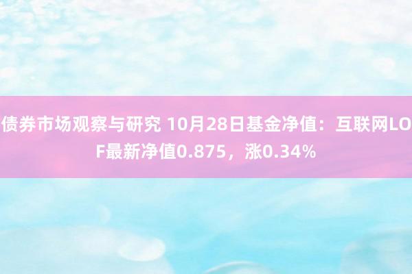   债券市场观察与研究 10月28日基金净值：互联网LOF最新净值0.875，涨0.34%