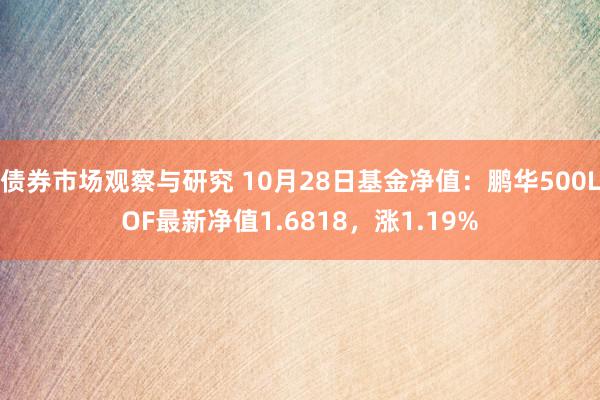   债券市场观察与研究 10月28日基金净值：鹏华500LOF最新净值1.6818，涨1.19%