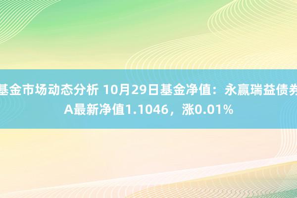   基金市场动态分析 10月29日基金净值：永赢瑞益债券A最新净值1.1046，涨0.01%