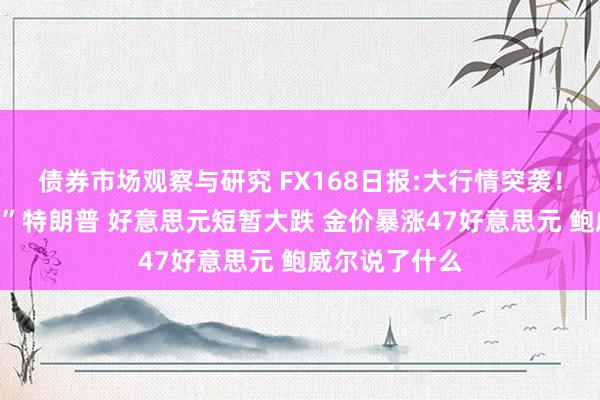 债券市场观察与研究 FX168日报:大行情突袭！鲍威尔“亮剑”特朗普 好意思元短暂大跌 金价暴涨47好意思元 鲍威尔说了什么