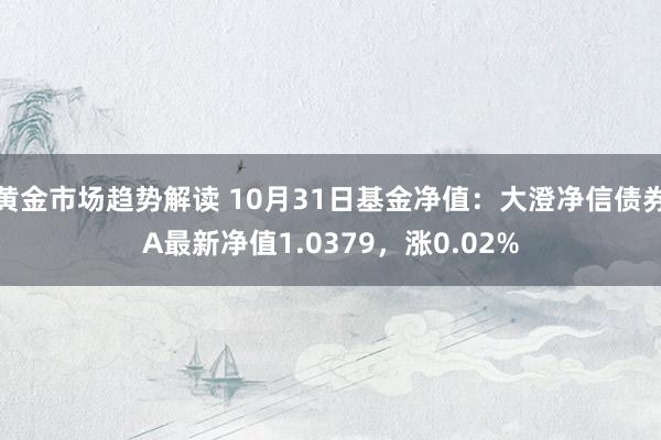 黄金市场趋势解读 10月31日基金净值：大澄净信债券A最新净