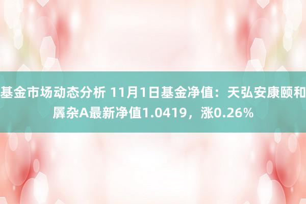 基金市场动态分析 11月1日基金净值：天弘安康颐和羼杂A最新净值1.0419，涨0.26%