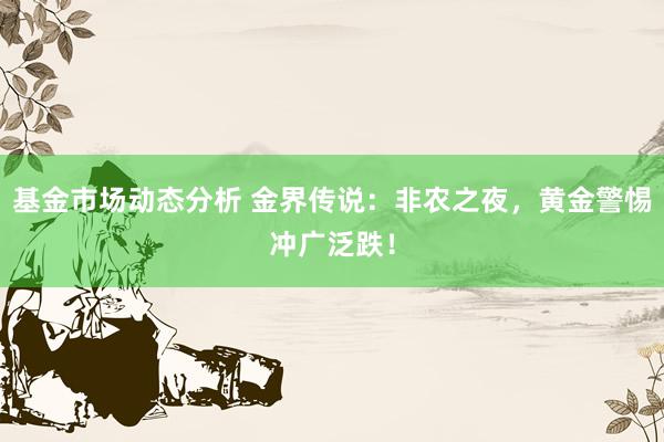 基金市场动态分析 金界传说：非农之夜，黄金警惕冲广泛跌！