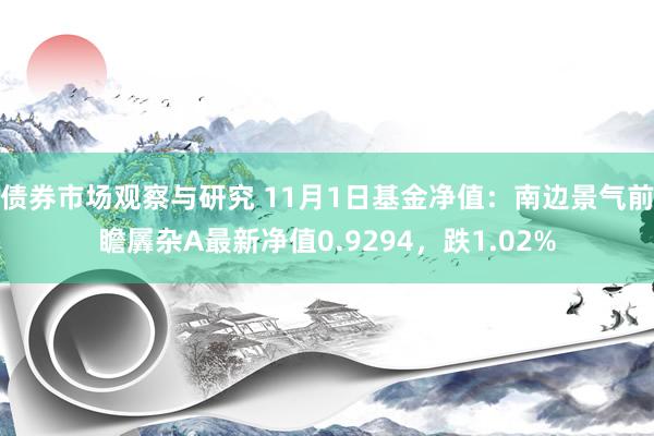 债券市场观察与研究 11月1日基金净值：南边景气前瞻羼杂A最新净值0.9294，跌1.02%