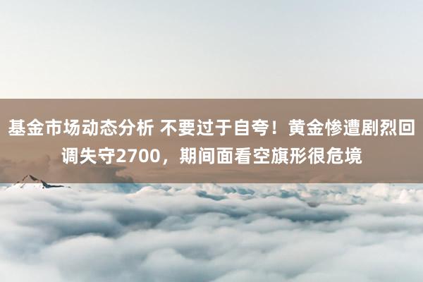 基金市场动态分析 不要过于自夸！黄金惨遭剧烈回调失守2700，期间面看空旗形很危境