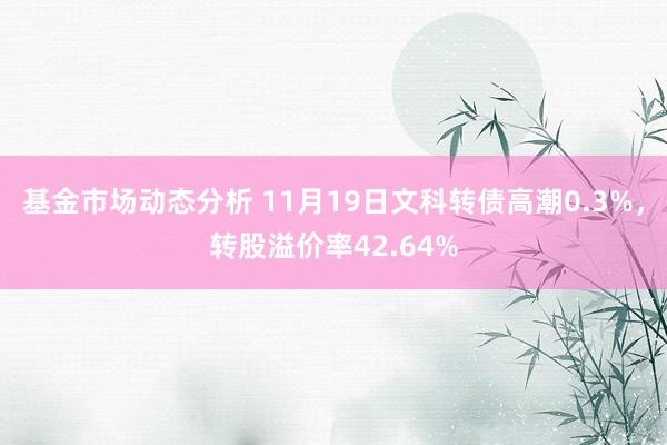 基金市场动态分析 11月19日文科转债高潮0.3%，转股溢价率42.64%