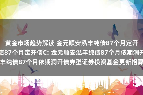 黄金市场趋势解读 金元顺安泓丰纯债87个月定开债A,金元顺安