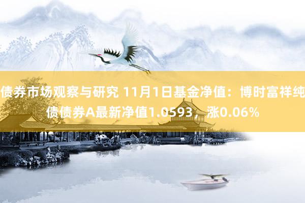 债券市场观察与研究 11月1日基金净值：博时富祥纯债债券A最