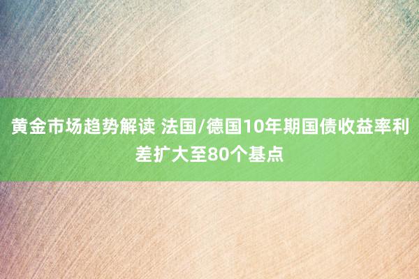 黄金市场趋势解读 法国/德国10年期国债收益率利差扩大至80个基点