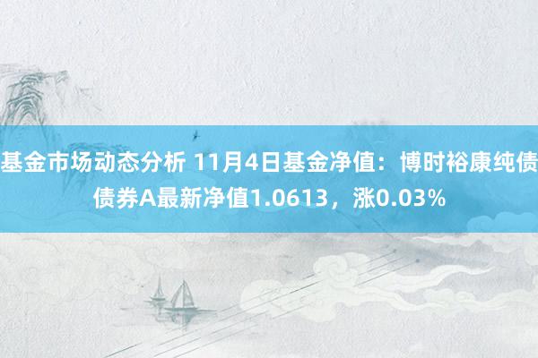 基金市场动态分析 11月4日基金净值：博时裕康纯债债券A最新