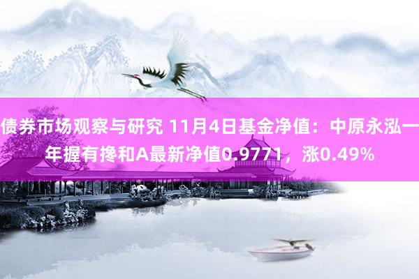 债券市场观察与研究 11月4日基金净值：中原永泓一年握有搀和