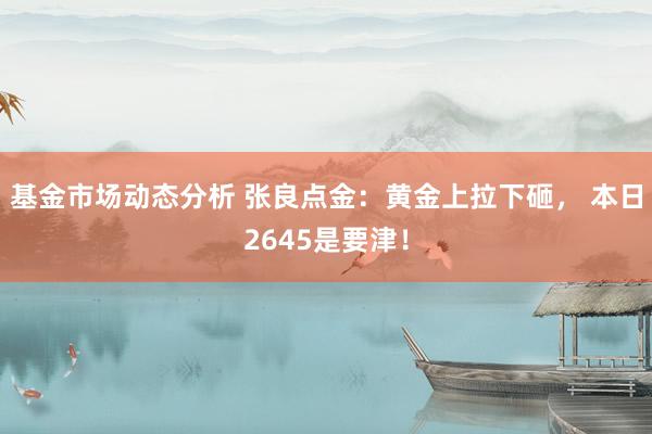 基金市场动态分析 张良点金：黄金上拉下砸， 本日2645是要津！