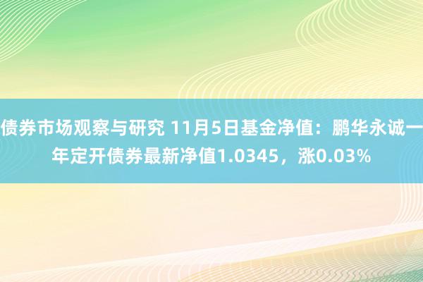 债券市场观察与研究 11月5日基金净值：鹏华永诚一年定开债券