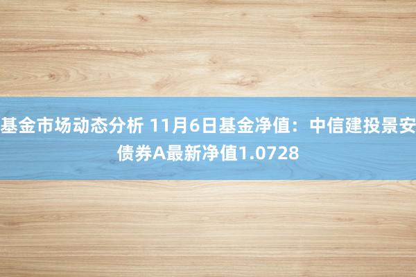 基金市场动态分析 11月6日基金净值：中信建投景安债券A最新净值1.0728