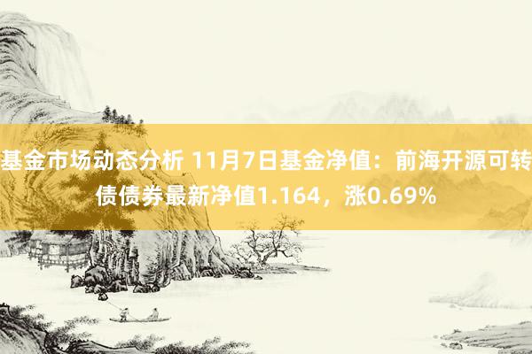 基金市场动态分析 11月7日基金净值：前海开源可转债债券最新净值1.164，涨0.69%