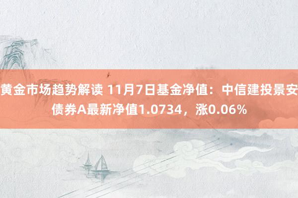 黄金市场趋势解读 11月7日基金净值：中信建投景安债券A最新净值1.0734，涨0.06%