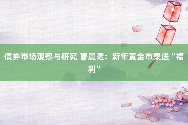 债券市场观察与研究 曹晨曦：新年黄金市集送“福利”