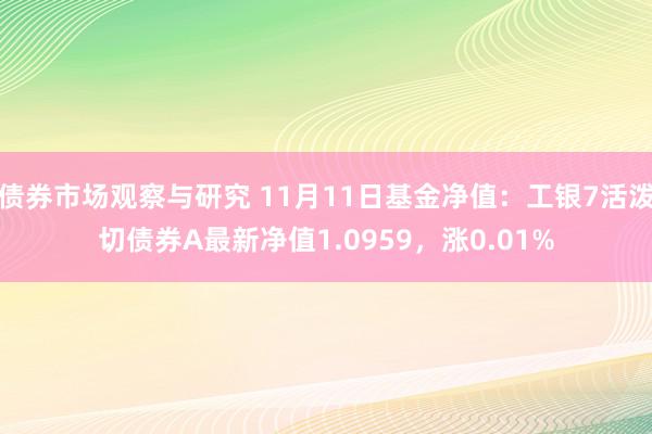 债券市场观察与研究 11月11日基金净值：工银7活泼切债券A最新净值1.0959，涨0.01%