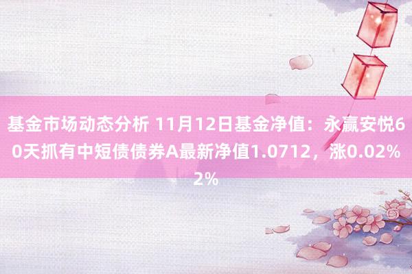   基金市场动态分析 11月12日基金净值：永赢安悦60天抓有中短债债券A最新净值1.0712，涨0.02%