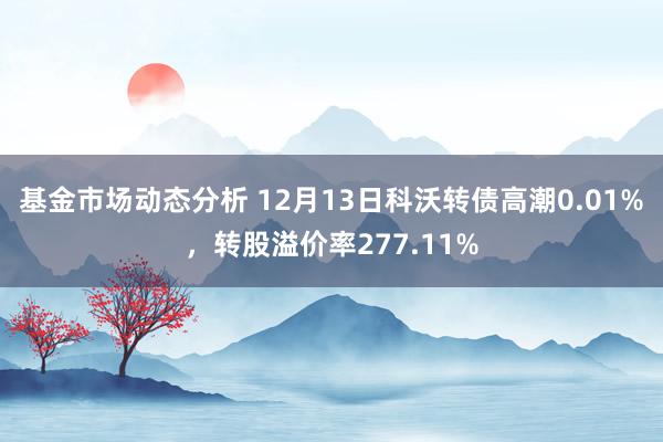   基金市场动态分析 12月13日科沃转债高潮0.01%，转股溢价率277.11%