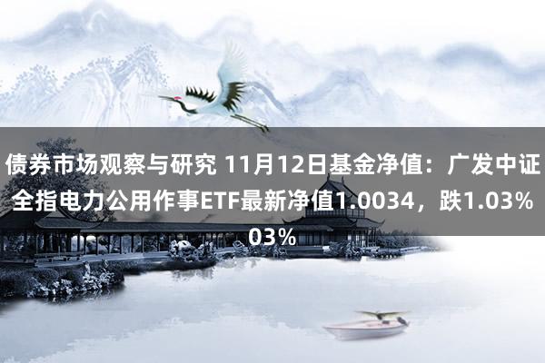 债券市场观察与研究 11月12日基金净值：广发中证全指电力公