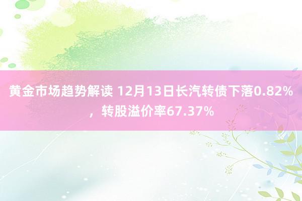 黄金市场趋势解读 12月13日长汽转债下落0.82%，转股溢