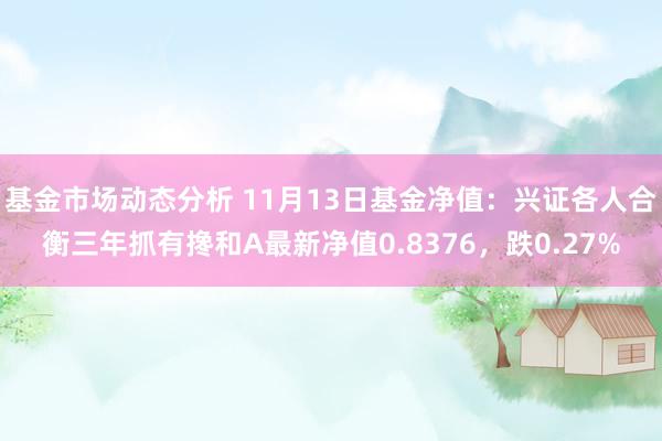   基金市场动态分析 11月13日基金净值：兴证各人合衡三年抓有搀和A最新净值0.8376，跌0.27%