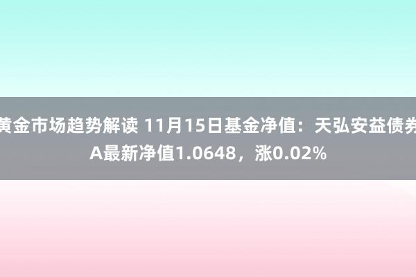 黄金市场趋势解读 11月15日基金净值：天弘安益债券A最新净