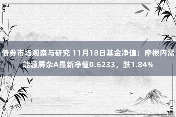   债券市场观察与研究 11月18日基金净值：摩根内需能源羼杂A最新净值0.6233，跌1.84%