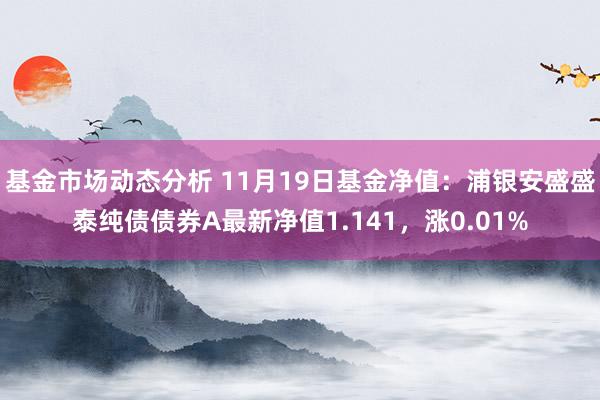   基金市场动态分析 11月19日基金净值：浦银安盛盛泰纯债债券A最新净值1.141，涨0.01%