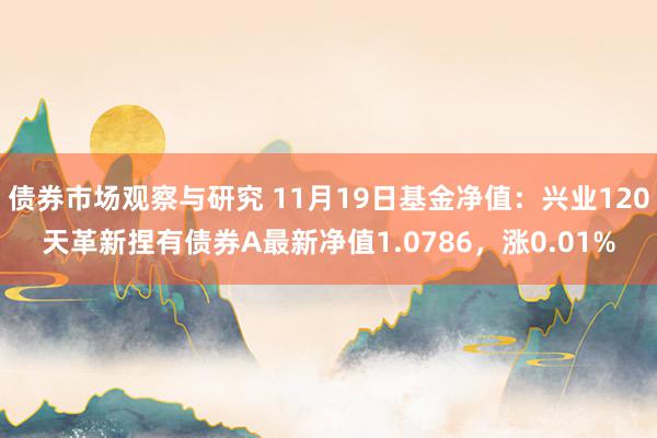   债券市场观察与研究 11月19日基金净值：兴业120天革新捏有债券A最新净值1.0786，涨0.01%