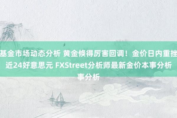   基金市场动态分析 黄金倏得厉害回调！金价日内重挫近24好意思元 FXStreet分析师最新金价本事分析