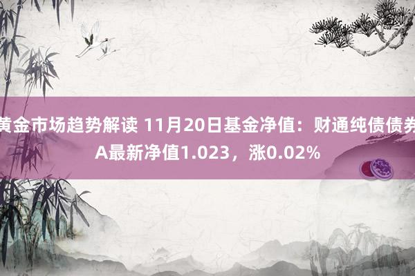 黄金市场趋势解读 11月20日基金净值：财通纯债债券A最新净