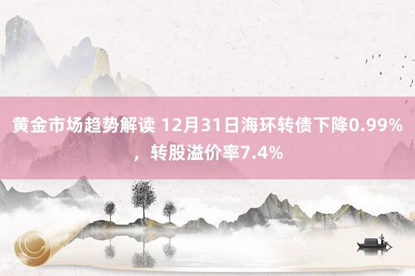 黄金市场趋势解读 12月31日海环转债下降0.99%，转股溢价率7.4%